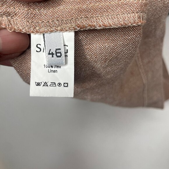 SMEG Collection Linen Colorblock Sleeveless Sheath Dress Black White Tan 14/16 - Picture 9 of 10